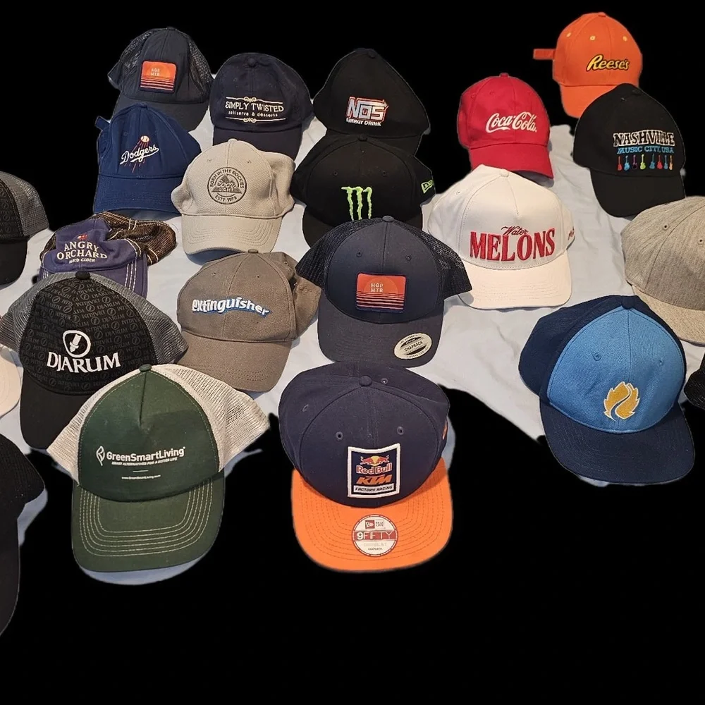 Men’s hats lot Melons New Era Black and Gray baseball caps dodgers LA pacsun - Picture 1 of 8